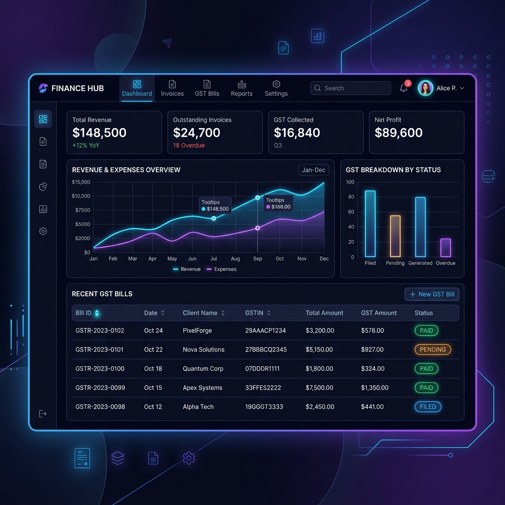 Billing Dashboard Invoice Generator