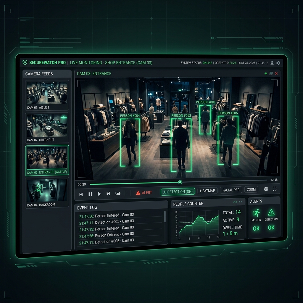 Shop Camera Monitor Dashboard